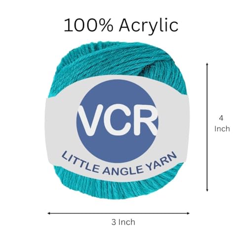 Image of VCR 4 Ply Blue Little Angle Yarn, 25 Grams, 92 Meters Length, 100% Acrylic Soft Baby Knitting Yarn for Crochet, Newborn Sweaters, Soft Baby Socks, Mittens and Leggings, Pack of 1