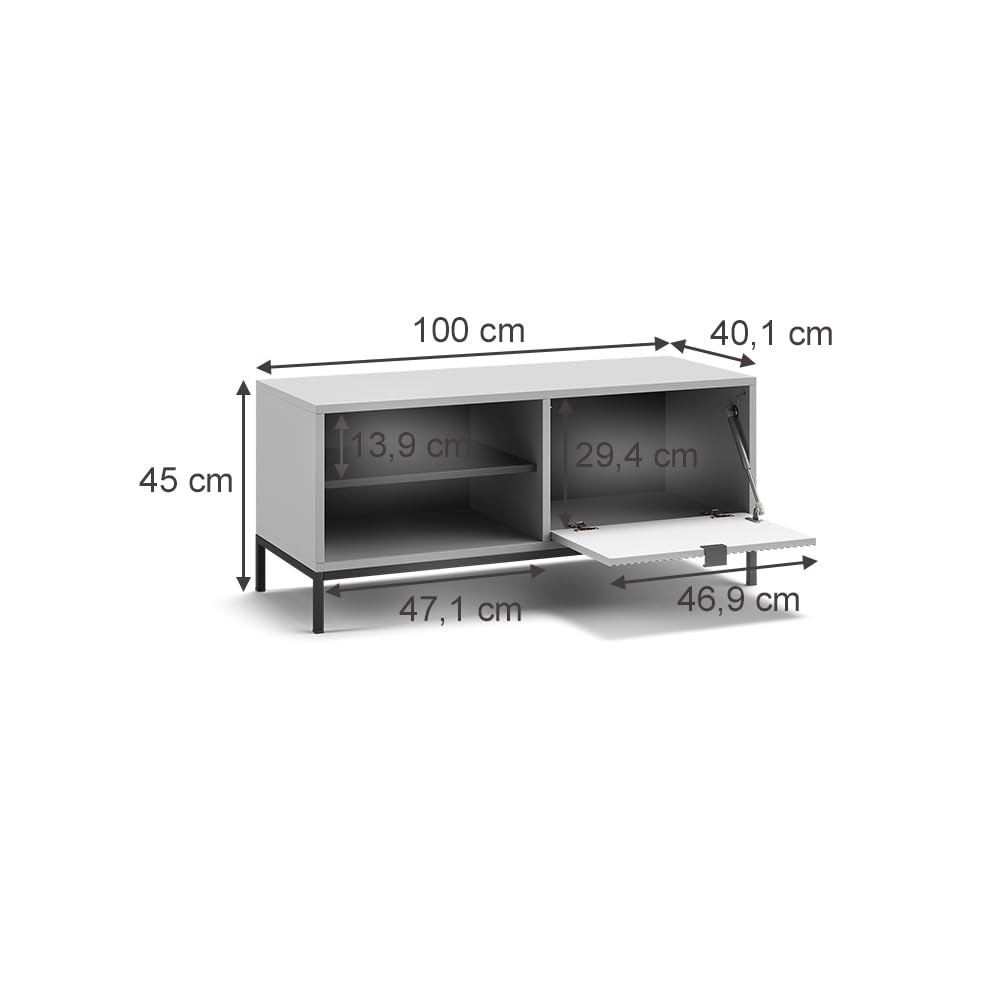 Vicco Schuhschrank Eliza, Grau, 100 x 45 cm