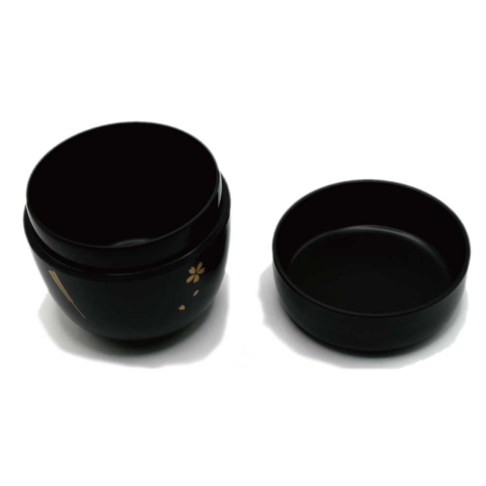 Amazon | 茶道具 中棗 なつめ 黒 扇面流水 樹脂製 茶道 抹茶 高さ約7cm