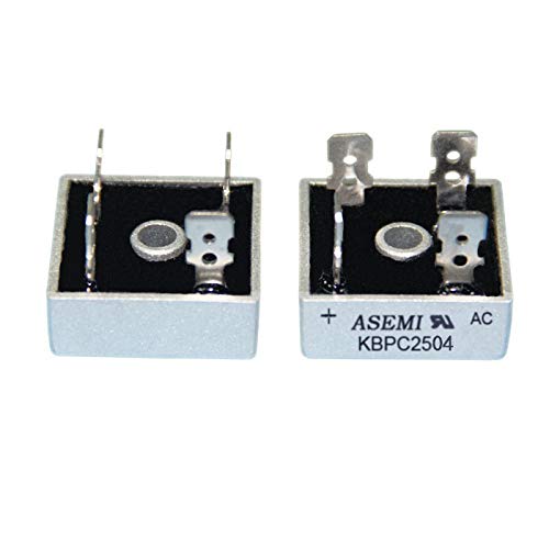 ASEMI (Pack of 2pcs) KBPC2504 Through Hole Square Rectifier