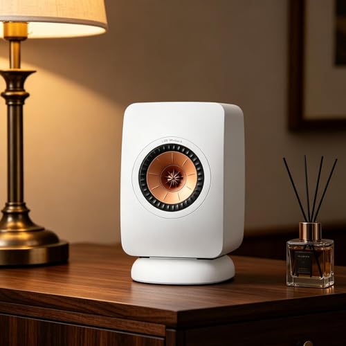 Soporte de altavoz para escritorio blanco ideal para organizar tu zona de teletrabajo 4