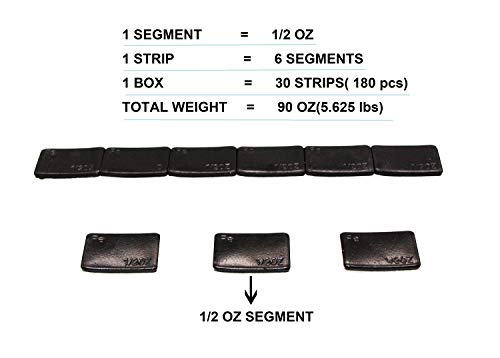 Accretion 1/2 Oz Black Adhesive Backed Wheel Weights (12 Oz Pack) #TOP1