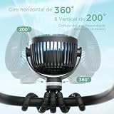 momcozy Portable Pram Fan, 8000mAh, 27H Ultra-long Battery Life, Stroller Fan Detachable 4 Speed 360° Rotate, LED Night Light, USB Rechargeable Handheld Cooling Fan,Travel,Crib,Car Seat (Black) - 7