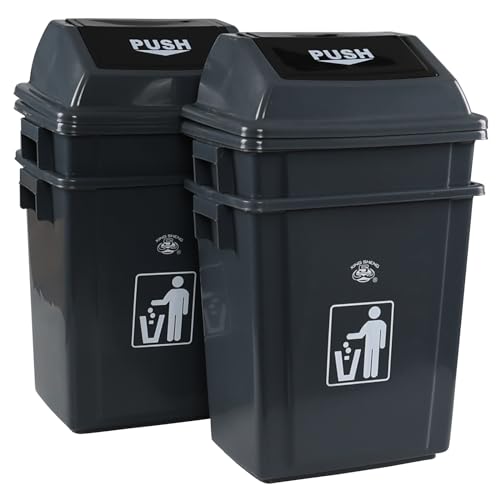 4 Pack de 5 galones canecas de basura con tapa basculante miniatura 6