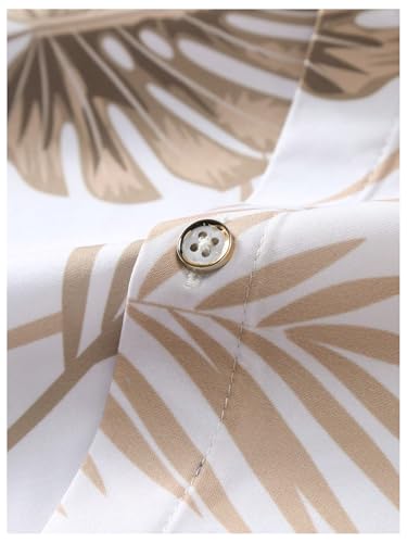 GORGLITTER Men's 2 Piece Matching Outfits Tropical Print Short Sleeve Button Down Hawaiian Shirt and Shorts Set4