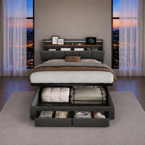 Cama 140x200 con Almacenamiento hidráulico, Camas Matrimoniales c...