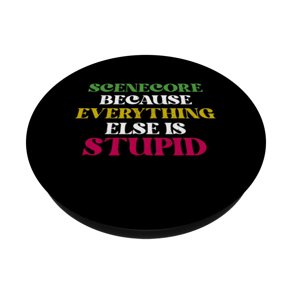 Scenecore Retro Emo Alternative Gothic Girl PopSockets Swappable PopGrip, Black - Image 2