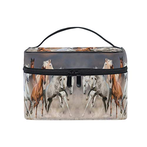 Cheval De Course Blanc Trousse Sac de Maquillage Toilette Cas Voyage Sac Organisateur Cosmétique Boîtes pour Les Femmes Filles Cover