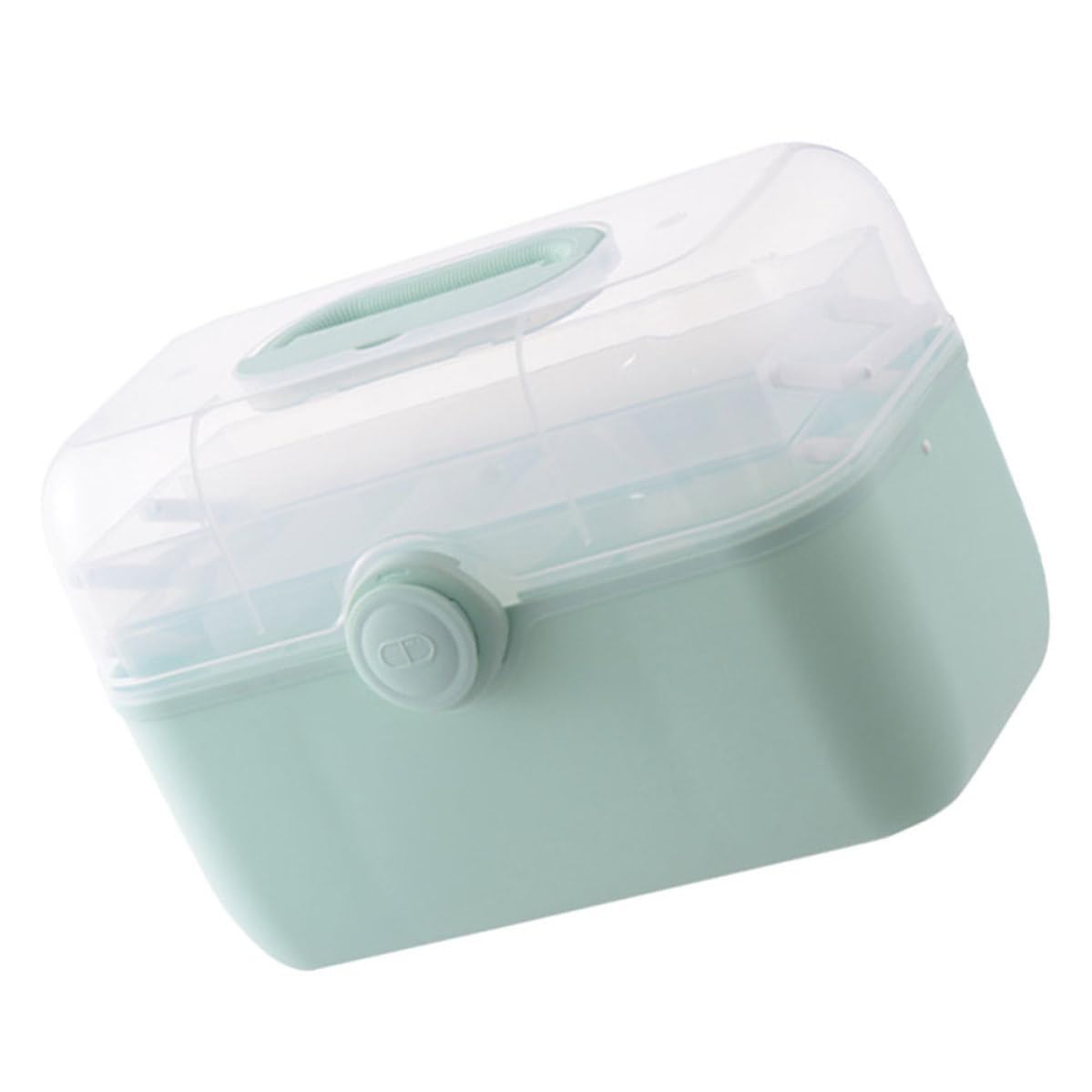 Caja de medicamentos de gran capacidad de plástico con asa para organizar medicinas en casa