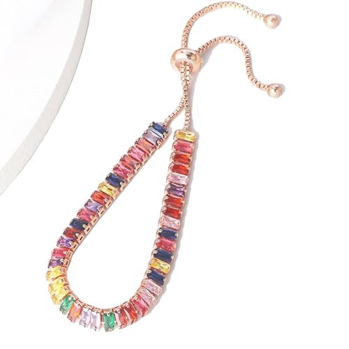 Fashion Charm Tennis Bracelet for Women Crystal Zircon Jewelry Adjustable Gold Silver Color Box Chain Bracelets Gift Attractive3