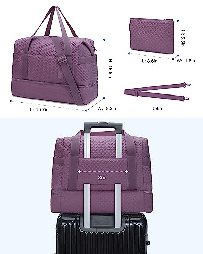 Bagsmart Large Gym Bag With Yoga Mat Buckle, Weekender Overnight Bag For Women thumb #5