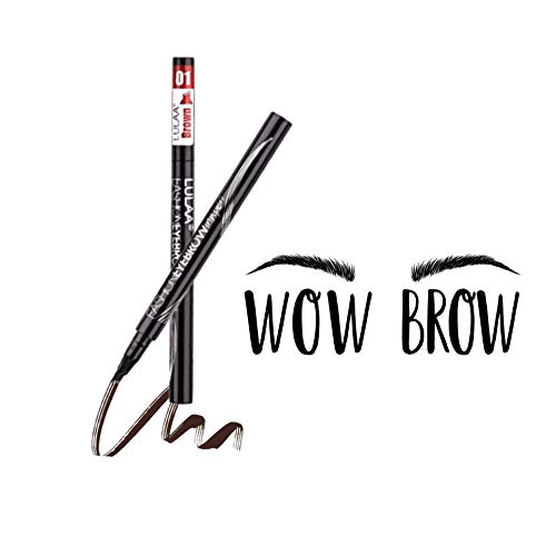Pamura - Wow Brow - Augenbrauenstift wasserfest - wischfest - schweißresistent - Tattoo Augenbrauenstift - Microblading Augenbrauenstift - Permanent Make Up - 4Punkt Spitze - Braun Cover