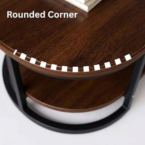 Image of NEST NATURE HAVEN Coffee Table for Office, Dining, Tea Room, Center Table for Living Room, Contemporary Simple Cocktail Table with Brown Desktop and Black Metal Frame