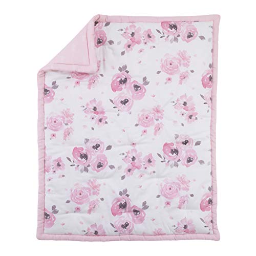 Nojo Watercolor Floral - 4-Piece Nursery Crib Bedding Set #TOP1