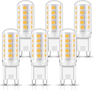 Fulighture G9 LED Bulbs Warm White [6 Pack] 4W (40W Halogen Equivalent) Warm White 3000K, Energy Saving Light Bulbs for Chandelier, Crystal Lamp, Ceiling Fan Light, Non-Dimmable