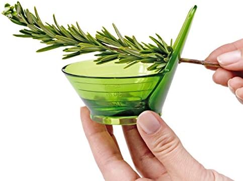 Chef'n Zipstrip Herb Stripping Tool and Measuring Cup, Easily Strips, Collects and Measures Herbs, Green, 60 ml