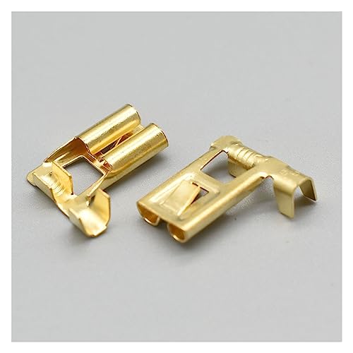 AANAN 50-200 pièces DJD031-2 borne à sertir en Laiton connecteur de bêche Femelle H4 9003 7.8mm Angle de courbure Broches de Prise de Voiture (Color : Red 2, Size : Package 50Pcs)