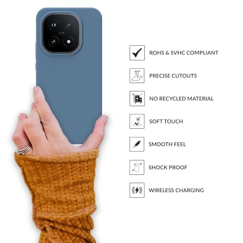 Image of SPRIG Compatible with IQOO 15 5G SilkTone Back Cover Drop Tested Shock Proof Silicone Mobile Case for Men, Women, Boys and Girls with Camera Protection (Denim Blue)