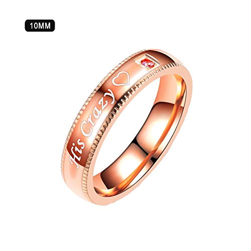 Meetforyou Los Amantes de los Anillos de Diamantes de imitación en Relieve Elegante Pareja Anillos Hombre y Mujer Negro y Rosa Anillo de joyería