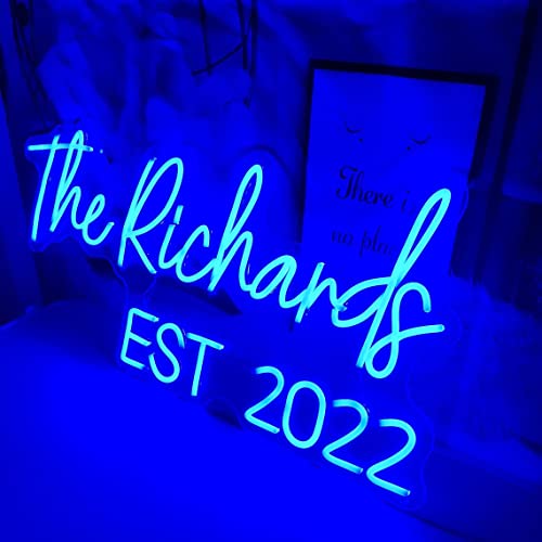 Custom Neon Signs, Customizable LED Light Sign for Wedding Bedroom Wall Decor Personalized Light up Name Sign for Wedding,Birthday Party,Bar,Company Logo Business Pink Wall Decoration