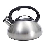 Tetera silbante Vintage de 3 litros de Acero Inoxidable con asa para Cocina, Ideal para Camping, Cocina de Gas e inducción (3 L)