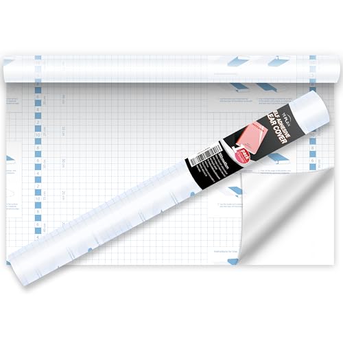 Yeplan Rollo de papel de contacto transparente, 17.5 pulgadas x 10 pies, cubiertas de plástico para libros, forro protector adhesivo transparente para cubrir libros y documentos, papel de contacto