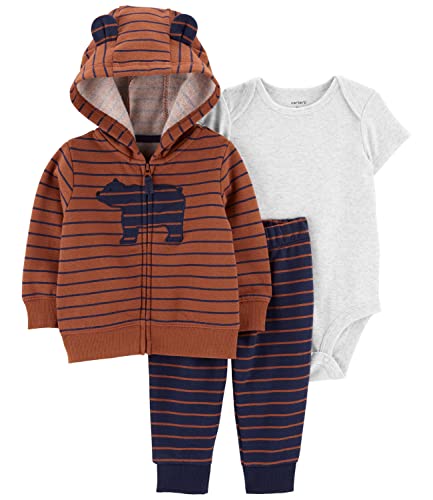 Image of Carter's Baby Boys' 3 Piece Plaid Patch Little Vest Set
