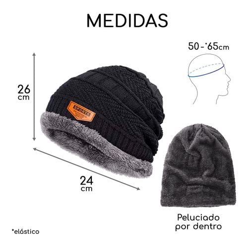 Touca De Lã Forrada Masculino Adulto Gorro de Frio Lã Masculino Forrada Pelinho Estilosa AZUL