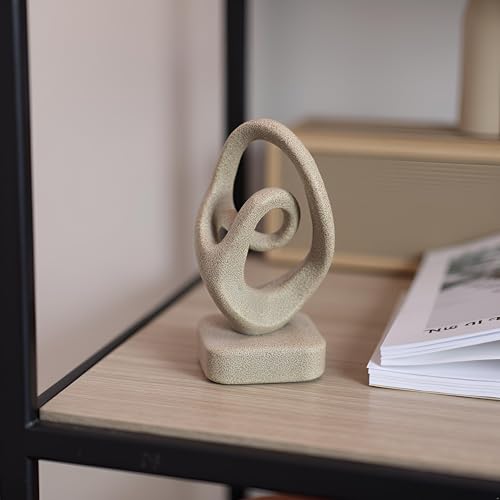 Escultura Decorativa Abstracta Moderna Beige miniatura 5