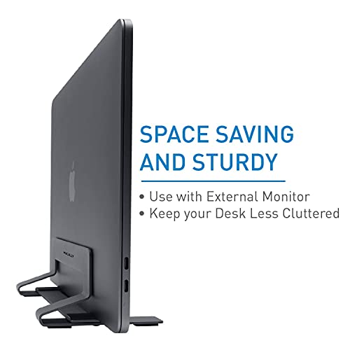 Macally Wireless Bluetooth Space Gray Keyboard and Space Gray Vertical Laptop Stand, Add a High-End Look to Your Office