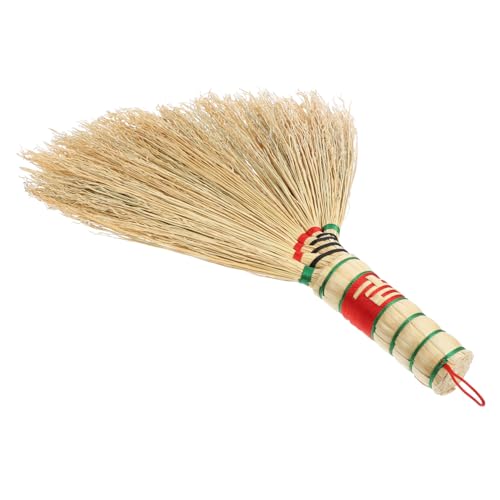 Anneome Balai à Main en Sorgho Naturel Mini Balai De Bureau Fait Main Tissé Artisanal Outil De Nettoyage pour Bureau Et Maison Compact Polyvalent
