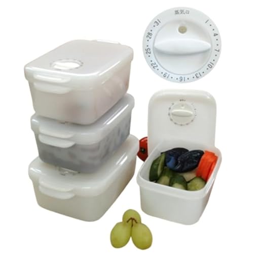 MORII 日本製 新セット 保存容器 食品保存容器 電子レンジ容器 作り置き レンジ レンジパック 食品保存機能 日付 蒸気口 安心設計 ストック日 電子レンジ 冷蔵 家庭用冷凍 プラスチック スケルトンホワイト 約380ml×1 440ml×2 550ml×1 (A)4点セット M-520-83