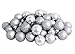 Sea Star Silver Christmas Tree Ball Ornaments Mini Shatterproof Satin Shiny and Glitter Finish Bulb Christmas Ornaments (Silver, 21pcs)