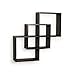 Danya B. Intersecting Squares Decorative Black Wall Shelf