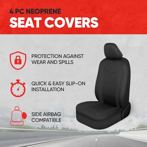 Motor Trend SpillGuard Seat Covers for Cars Trucks SUV – Black Seat Covers with Waterproof Neoprene Lining, Automotive Car Seat Covers for Front Seats Only, Forros para Asientos de Carro by Motor Trend - Image 2