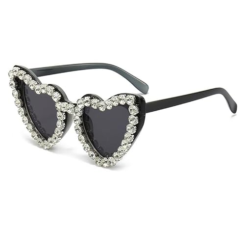 owlfun Heart Sunglasses,Sunglasses Womens,Vintage Love Heart Sunglasses For Women Men Kids,UV400 Protective Sunglasses Wedding Sunglasses Party Sunglasses Shopping Accessories Outdoor(Black)