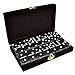 Domino Double 6 Black Jumbo Tournament Professional Size w/Spinners in Elegant Black Velvet Box.