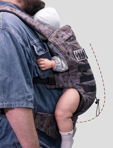 Image of Ergonomic Lumbar Support Baby Carrier for Infants to Toddlers (8-33 lbs), Cozy and Lightweight Military Baby Carrier for Plus Size Parents-Black Camo