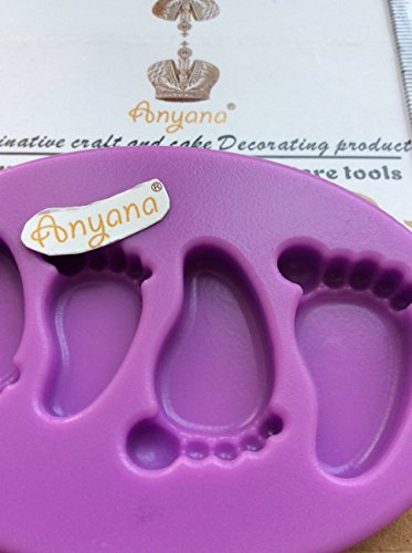 Anyana Baby Foot Print Baking Molds Footstep Silicone Fondant Molds Baby Shower Cake Decorating Tools Gumpaste Christening Cupcake Topper Decorations Party Resin Clay Chocolate Candy Molds Easy To Use #TOP3