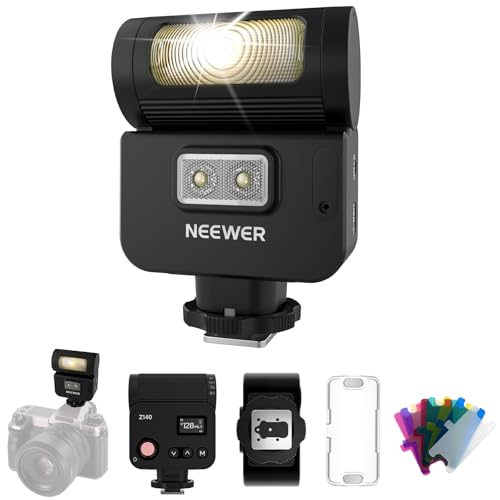 NEEWER Z140 16Ws Mini Camera Flash Light, GN15 1200mAh/1200 Full Power Flashes/1.2s Recycle/6200±200K, Manual 1/128-1/1 Power & S1/S2 Mode, Speedlite Compatible with Canon Nikon Sony Fujifilm Cameras