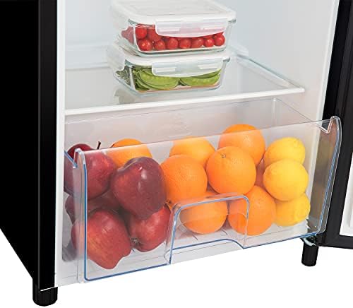 Hisense RR220D4ABF 52cm Freestanding Retro Fridge - 149 litre capacity - Auto Defrost - Wine Rack - Black - F Rated H128 x W51.9 x D51.3
