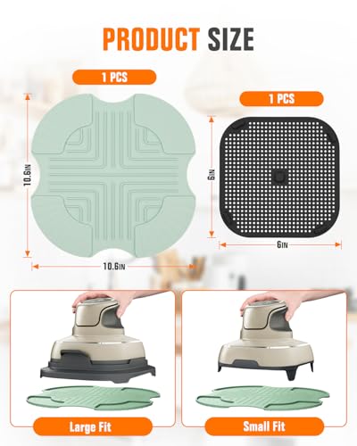 Image of 2 PCS Silicone Trivet & Splatter Shield for Ninja Crispi (Green&Black) | Heat Resistant & Non-Slip Silicone,Blocks Oil Splashes,Guards Countertops,Reusable,Easy To Clean,Dishwasher Safe