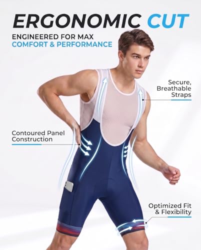 Image of Ceroti Custom Apparel Service Men's Pro Long Inseam Cycling Bibs, Side Cargo Pockets Bibs Optional,Bike Shorts UPF50+