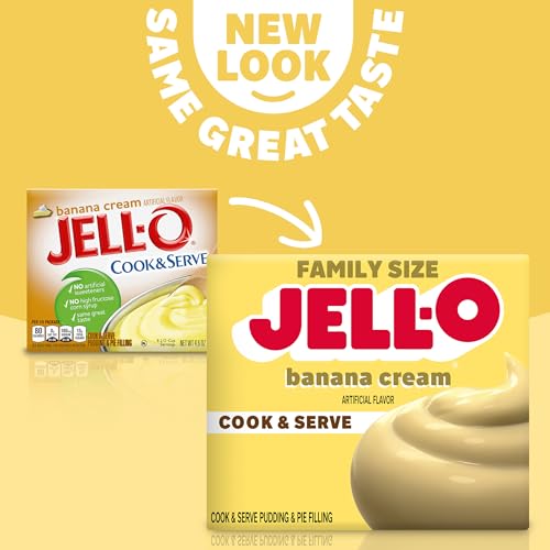 Image of Jell-O Cook and Serve Banana Cream Pudding, 4.6 oz Box