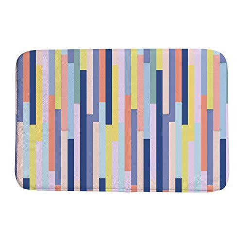 Felpudo de terciopelo coral de alta calidad con elegante diseño de rayas de colores 2