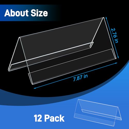 Set of 12 Acrylic Name Plates for Desks 3.15\" x 7.87\", V-Shape Tent Name Plate Display Clear Name Tent Holders for Office, School Classroom, Home, Conference, Meeting Rooms - Thumbnail 3