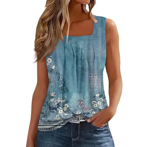 Spring Summer Plus Size Dressy Tank Tops for Women 2025 Womens Workout Floral Boho Beach Sleeveless Shirts Blouses