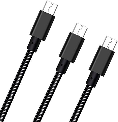 Sngg Luckystar-46 Micro USB Cable, High Speed 2.0 USB to Micro USB Charging Cable Android Charger Cord for Samsung Galaxy S7 Edge/S6/S5/S4, Note 5/4/3, HTC, LG, Tablet and More - Black/White - 3 Piece