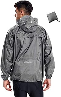 BALEAF Men's Rain Jacket Waterproof with Hooded Lightweight Packable Outdoor Pullover Recreation Raincoat