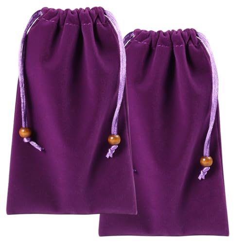 2 PCS Cell Phone Sleeves Phone Pouch Bag w/Drawstring Closure Compatible for iPhone 17 Pro Max Galaxy S26 Ultra S26+ S25 FE A17 Moto G Power Edge Pixel 10 Pro XL 9a OnePlus 15 Poco X7 Pro (Purple)
